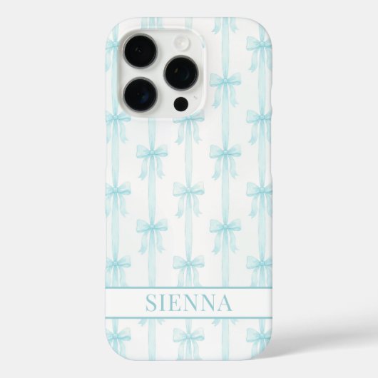 アクア コケット リボン ストライプ モノグラム Case-Mate iPhoneケース (裏面)