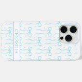 アクア コケット リボン モノグラム Case-Mate iPhoneケース (裏面 (横))