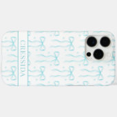 アクア コケット リボン モノグラム Case-Mate iPhoneケース (裏面 (横))
