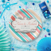 アクア&コーラル ペーパープレート (パーティー)