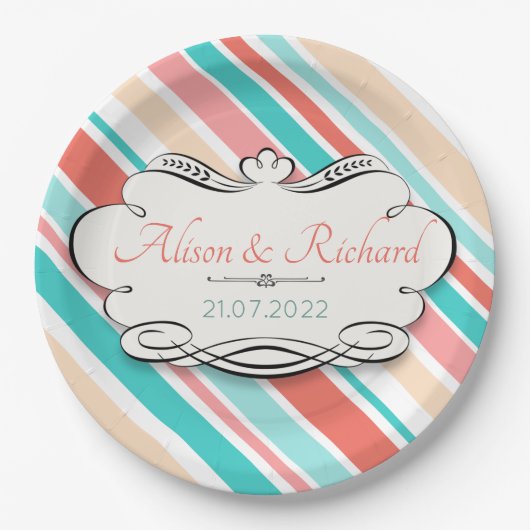 アクア&コーラル ペーパープレート (正面)