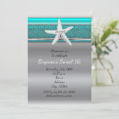 アクア&シルバースターフィッシュビーチスウィート16招待状 招待状 (スタンド正面)