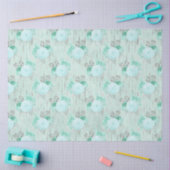 アクア&シルバー系デザイン1 薄葉紙 (クラフト)