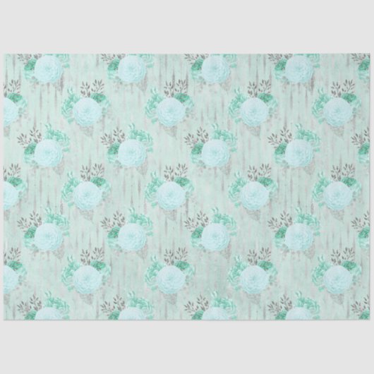 アクア&シルバー系デザイン1 薄葉紙 (正面)