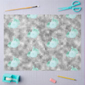 アクア&シルバー系デザイン8 薄葉紙 (クラフト)