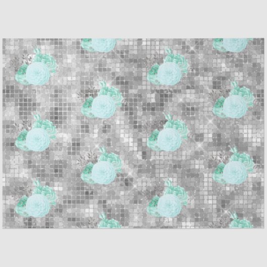 アクア&シルバー系デザイン8 薄葉紙 (正面)