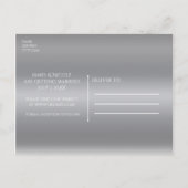 アクア & シルバー スターフィッシュ ビーチ セーブ・ザ・デート 案内ポストカード (裏面)