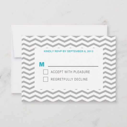 アクア ジグザグ RSVP カード (正面)
