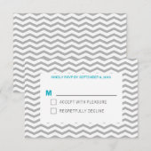 アクア ジグザグ RSVP カード (正面/裏面)
