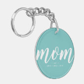 アクア |タイポグラフィシンプルママEST。アクリルキーホルダー キーホルダー (正面左)