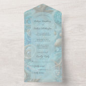 アクア&タンシーシェル&スターフィッシュ オールインワン招待状 (内側)