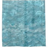 アクア/ターコイズプール水抽象芸術撮影 シャワーカーテン (正面)