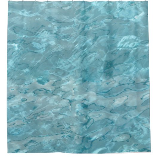アクア/ターコイズプール水抽象芸術撮影 シャワーカーテン (正面)