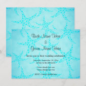アクア·ターコイズ·ス結婚ターフィッシュ 招待状 (正面/裏面)
