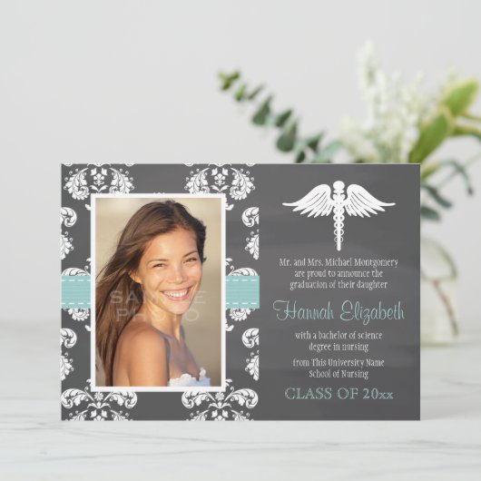 アクア·チャルクボード看護学校卒業 招待状 (スタンド正面)