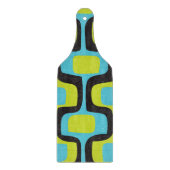 アクア&チャートルーズミッドセンチュリーモダンレトロパターン カッティングボード (正面)