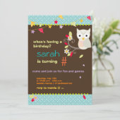 アクア/チョコレート·フパーソナライズされたクロウ誕生パーティー 招待状 (スタンド正面)