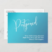 アクア ティール オンブレ グラデーション 延期された結婚式 ポストカード (正面/裏面)