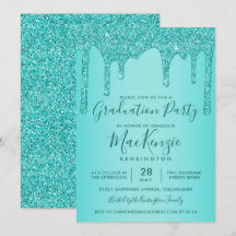 アクア ティール スパークル グリッター ドリップス 卒業パーティー