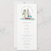 アクア ティール セールボート パーム シースケープ ウェディング プログラム (正面)