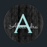 アクア ティール ブルー スクリプト ガーリー モノグラム ネーム カッティングボード<br><div class="desc">ブラックとクア ティールブルー シンプル スクリプト モノグラム ネーム カッティング ボード。卒業、誕生日、結婚式、ブライダルシャワー、記念日、ベビーシャワー、バチェロレッテパーティーなど、誰かに贈るギフトに最適で、豪華で洗練されたスタイルを愛する人へのプレゼントにぴったりです。</div>