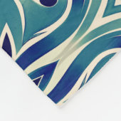 アクア&ティール（緑がかった色）ヴィンテージ地中海のスタイル フリースブランケット (角)