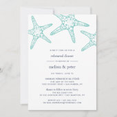 アクア&ネイビースタフィッシュリハーサルディナー招待状 招待状 (正面)