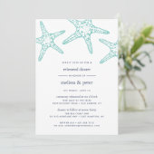 アクア&ネイビースタフィッシュリハーサルディナー招待状 招待状 (スタンド正面)