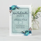 アクア&ネイビーブルーバチェロレッテ招待状 招待状 (スタンド正面)