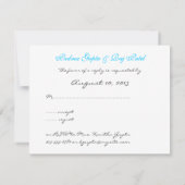 アクア バード フラワーズ インドの結婚式 招待状 RSVP (裏面)