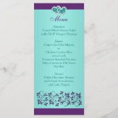 アクア、パープルフローラ、ハートメニューカード メニュー (裏面)