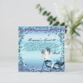 アクア&パープルマスカレードマスクバースデーパーティー 招待状 (スタンド正面)