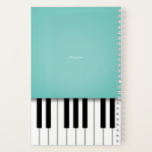 アクア ピアノ ミュージック キーボード パーソナライズド ノートブック (裏面)