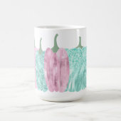 アクア&ピンクグリッタールックオータムカボチャ コーヒーマグカップ (中央)