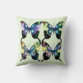 アクア、ピンク、黄色 – 蝶エレガント類 クッション (裏面)