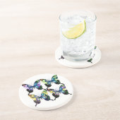 アクア、ピンク、黄色 – 蝶エレガント類 コースター (側面)