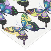 アクア、ピンク、黄色 – 蝶エレガント類 ショートテーブルランナー (コーナー)