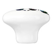 アクア、ピンク、黄色 – 蝶エレガント類 セラミックノブ (側面)