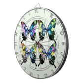 アクア、ピンク、黄色 – 蝶エレガント類 ダーツボード (正面右)