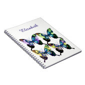 アクア、ピンク、黄色 – 蝶エレガント類 ノートブック (右側)