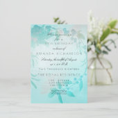 アクア フローラル ピーチ クラフト バースデー 招待状 (スタンド正面)