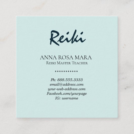 *~*アクア·フローラ·金ゴールド·ヒーラー·霊気·エネルギー スクエア名刺 (裏面)