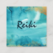 *~*アクア·フローラ·金ゴールド·ヒーラー·霊気·エネルギー スクエア名刺 (正面)