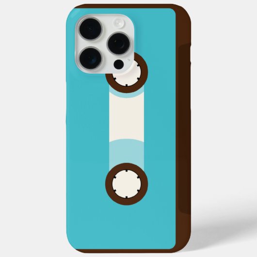 アクア・ブラウンレトロカセットテープ Case-Mate iPhoneケース (裏面)