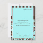 アクア、ブラウン、ホワイトダマストライプのスクサンキューカード サンキューカード (裏面)