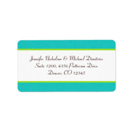 アクア、ブラウン、ホワイト、グリーン住所 シール