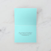 アクア、ブラウン、白のストライプの感謝カード サンキューカード (内部)