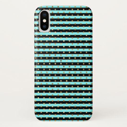 アクア ブラック ゴールド Case-Mate iPhone X カバー (裏面)