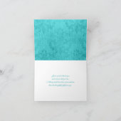 アクア ブラック ホワイト フローラル ダマスク ありがとうカード サンキューカード (内部)