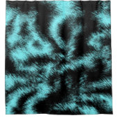 アクア·ブラック·モダン·アート シャワーカーテン (正面)